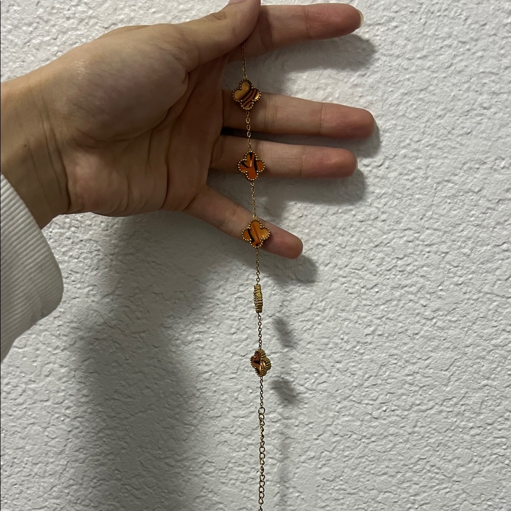 Elegant Gold and Orange Women's Bracelet